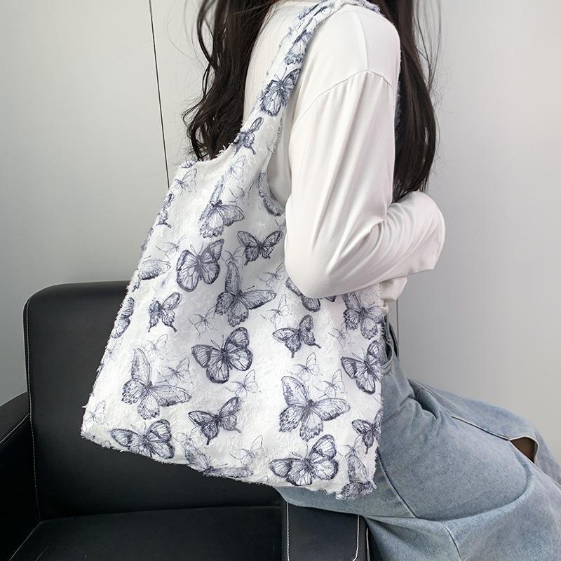 Embroidery Literary Ink Painting Small Fresh Canvas Bag