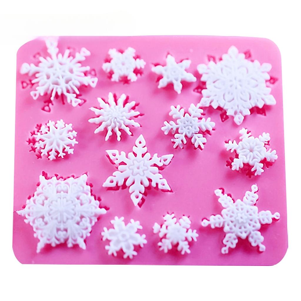3D Weihnachtsdekorationen Schneeflocke Spitze Schokolade Party DIY Fondant Backen Kochen Kuchen Dekorationswerkzeuge Silikonform T0026