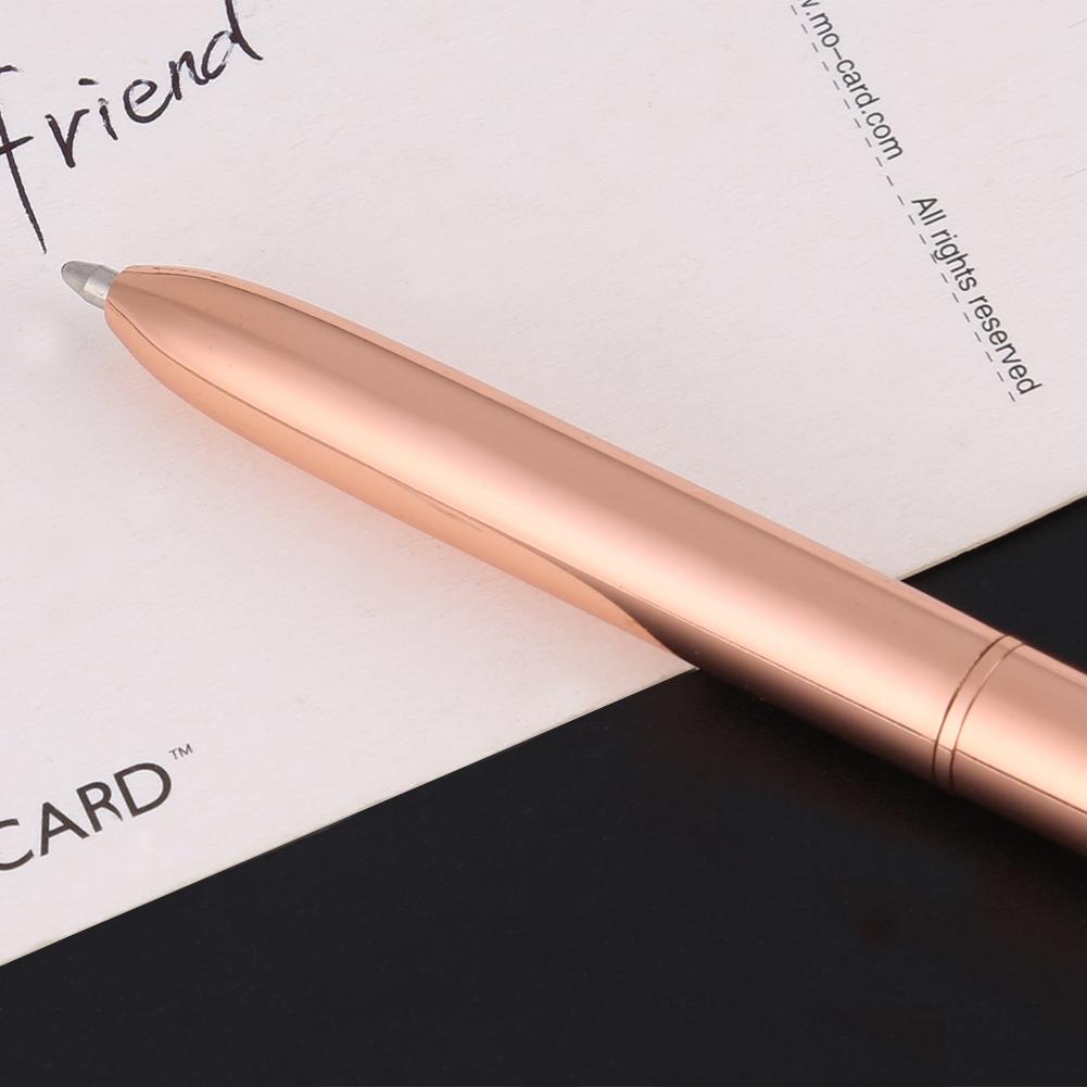 Metal Ballpoint Pen with Rhinestone Decoration Gift Stationery Office Supplies Rose Gold