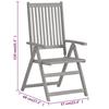 Adjustable Garden Chairs 2 pcs Grey Solid Acacia Wood
