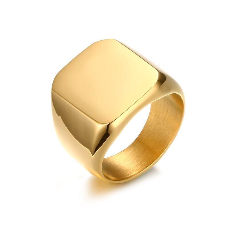 5 Color Signet Ring Stainless Steel Metal Men Jewelry Not Fade