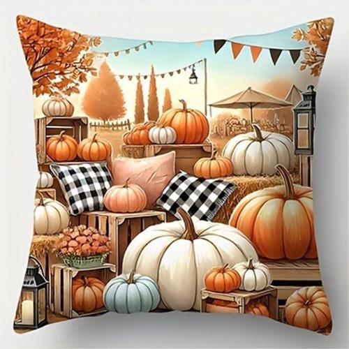 Thanksgiving Harvest Festival Throw Pillow Cover Fall Fruit Harvest Pattern For Fall Thanksgiving Decor Living Room