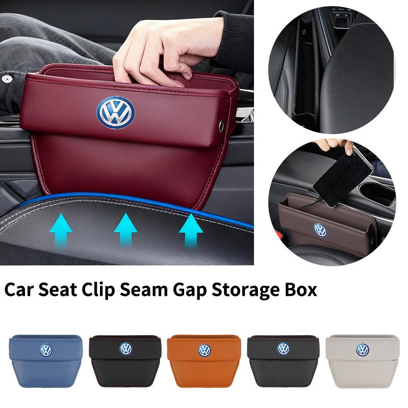 Car Trapezoidal Seat Gap Organizer PU Leather Storage Box Auto Accessories For VW Scirocco Jetta Passat GTI Tiguan Sharan Touran