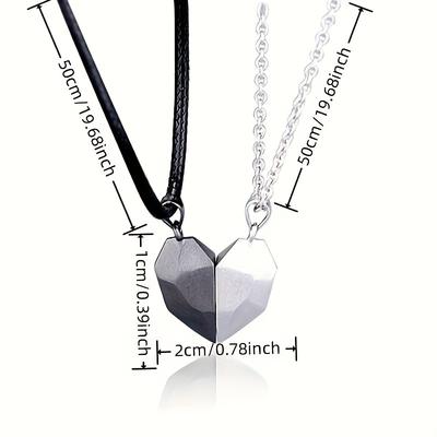 Mode Geschenk für Liebende Halskette Valentinstag Kreativ 1 Paar Partnerhalskette Modeschmuck Passender Herzanhänger