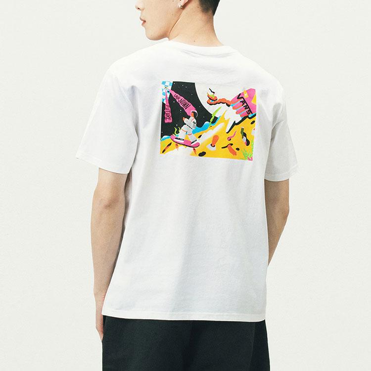 Vans X Nichinichi Art Collection Short Cartoon Illustration Round Neck T-Shirt Unisex Tops White VN0A5F4GWHT