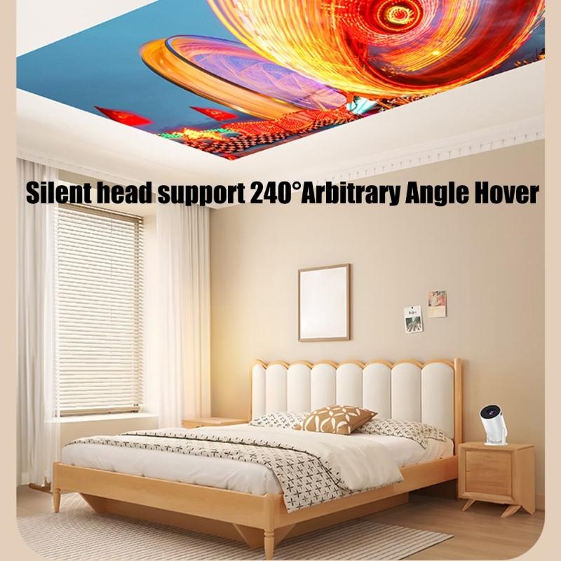 1080P USB Corded Projector With 240 Degree Rotating Lens and Auto Correction for Multi Scenario Use