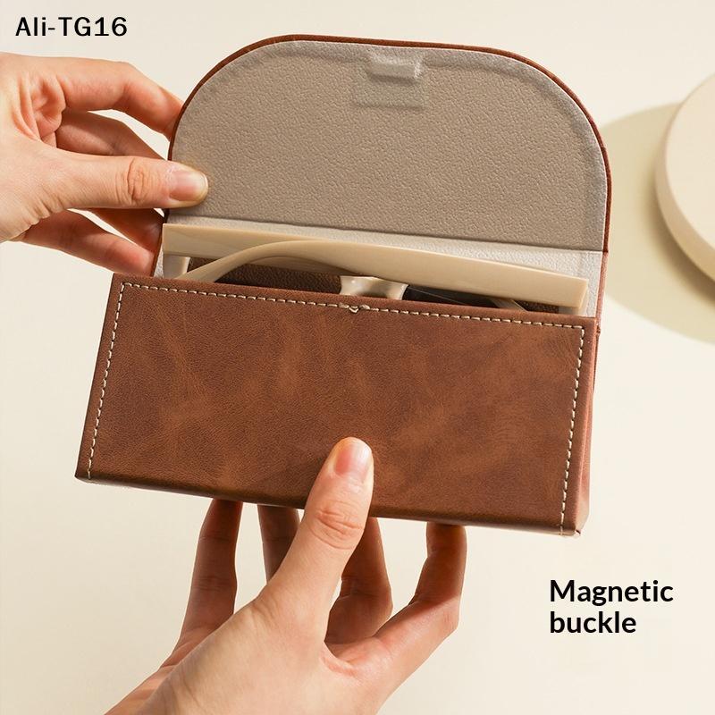 Premium PU Large Capacity Men's Eyeglass Case Shockproof Portable Glasses Storage Box Eyeglass Box For Gift