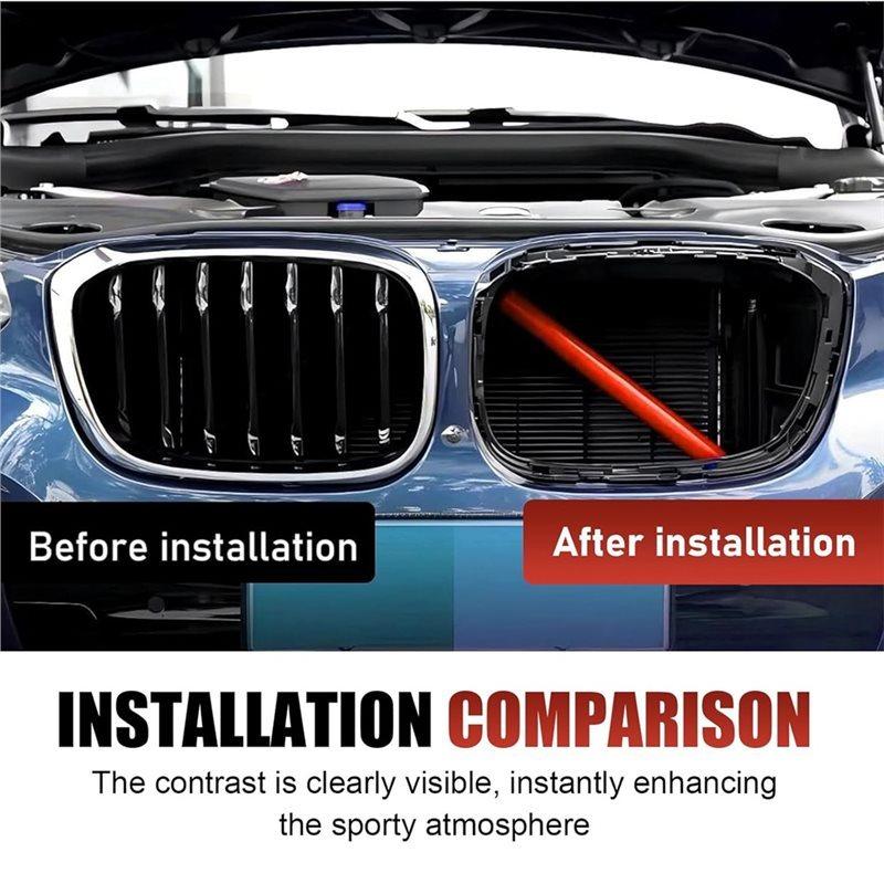 Front Grill erts Trims For BMW 5 6 7 Series X1 X2 Grille Decorative Strips V Bar Brace Trim Covers Accessories Red