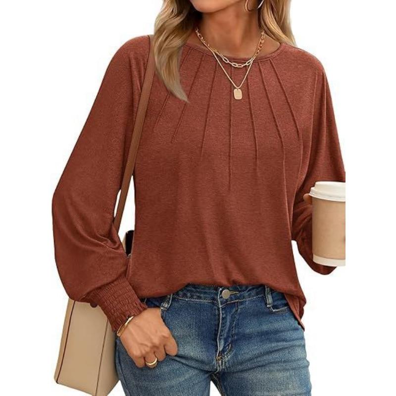 Autumn Winter Solid Color Loose Casual Folds Sweatshirt Women Ruffles Fashion All-match Pullover Tee Top