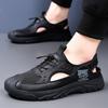 Hollow Men's Sandals 2025 Summer New Mesh Rome Foreign Trade Leisure Beach Hole Breathable Bag Head Leather Shoes