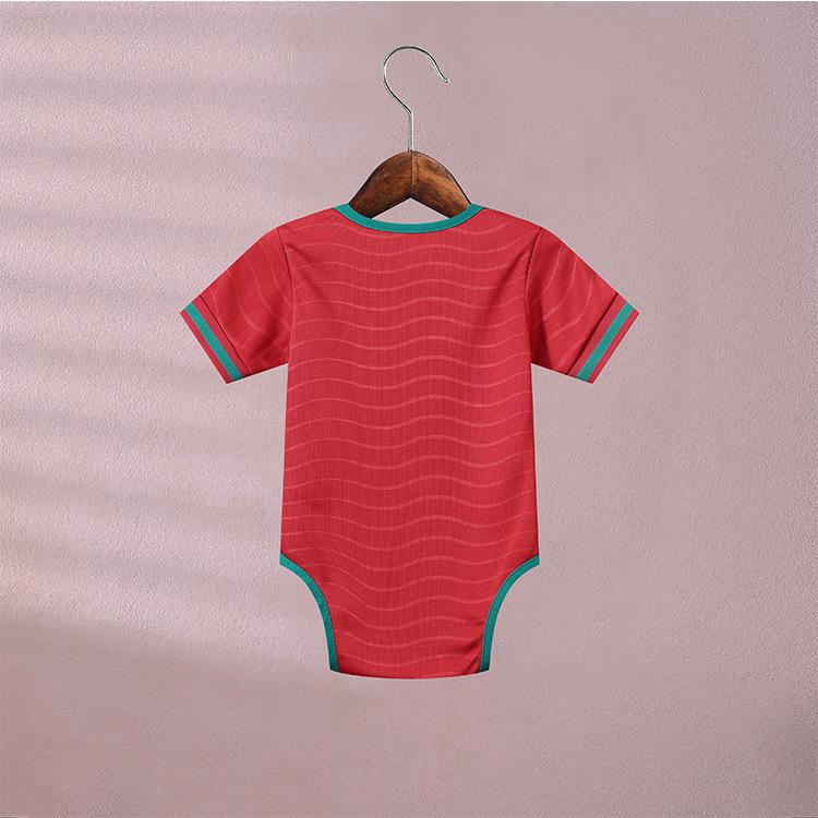2627 Portugal BB Baby One-Year-Old Soccer Jersey for Boys and Girls, Baby Full Moon Wear, 100-Day One-Piece Climbing Suit