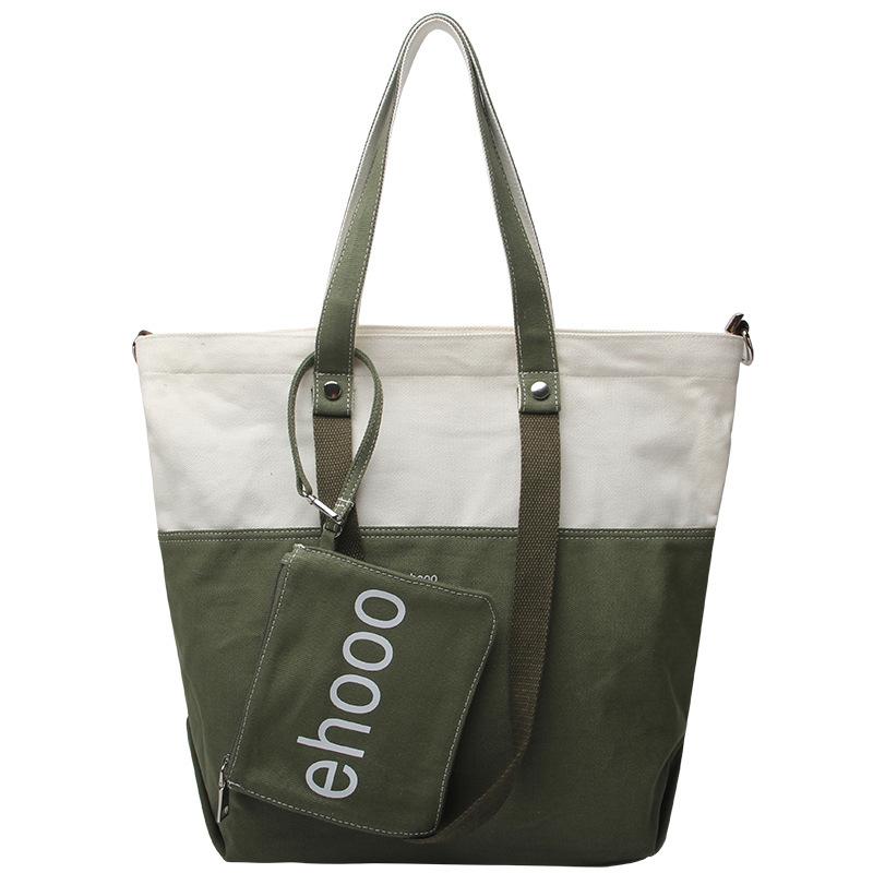 

Large capacity canvas bag women s 2025 spring new Korean shoulder bag fashion commuter bag tote bag