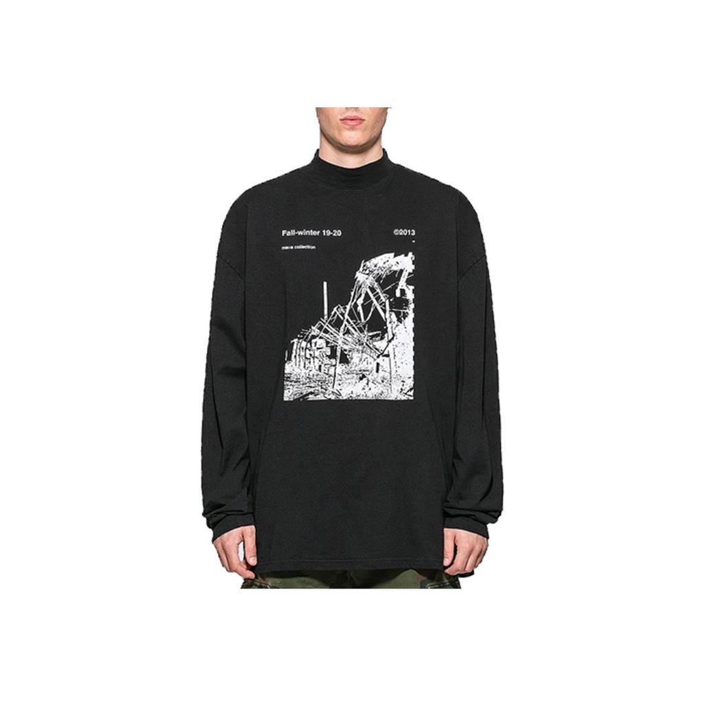 Off-White Factory Mock Neck T-Shirt Black Unisex Tops OMAB032F191850131001