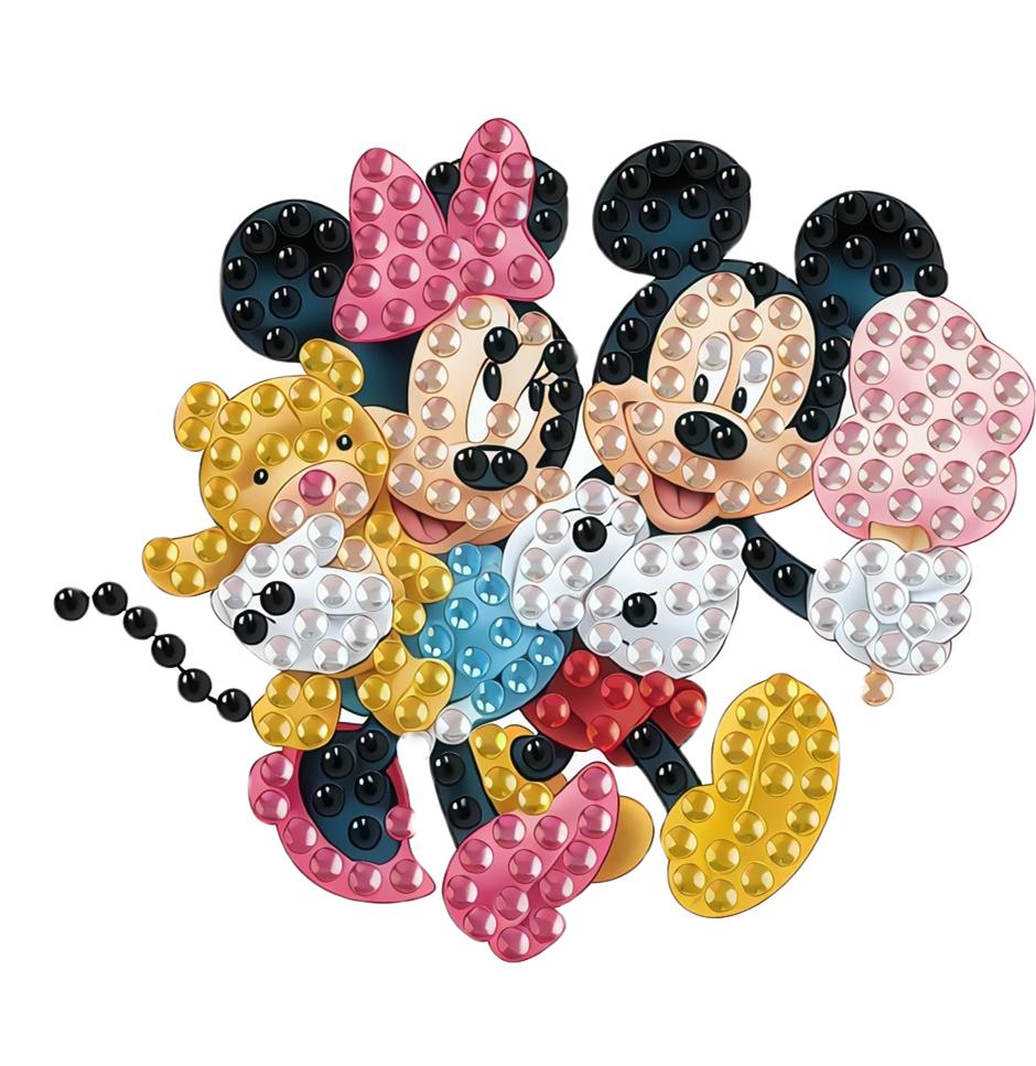 DIY Diamond Painting Refrigerator Magnets, Disney Mickey and Minnie, Cross-stitch Round Diamond Handicraft Home Decoration Gift