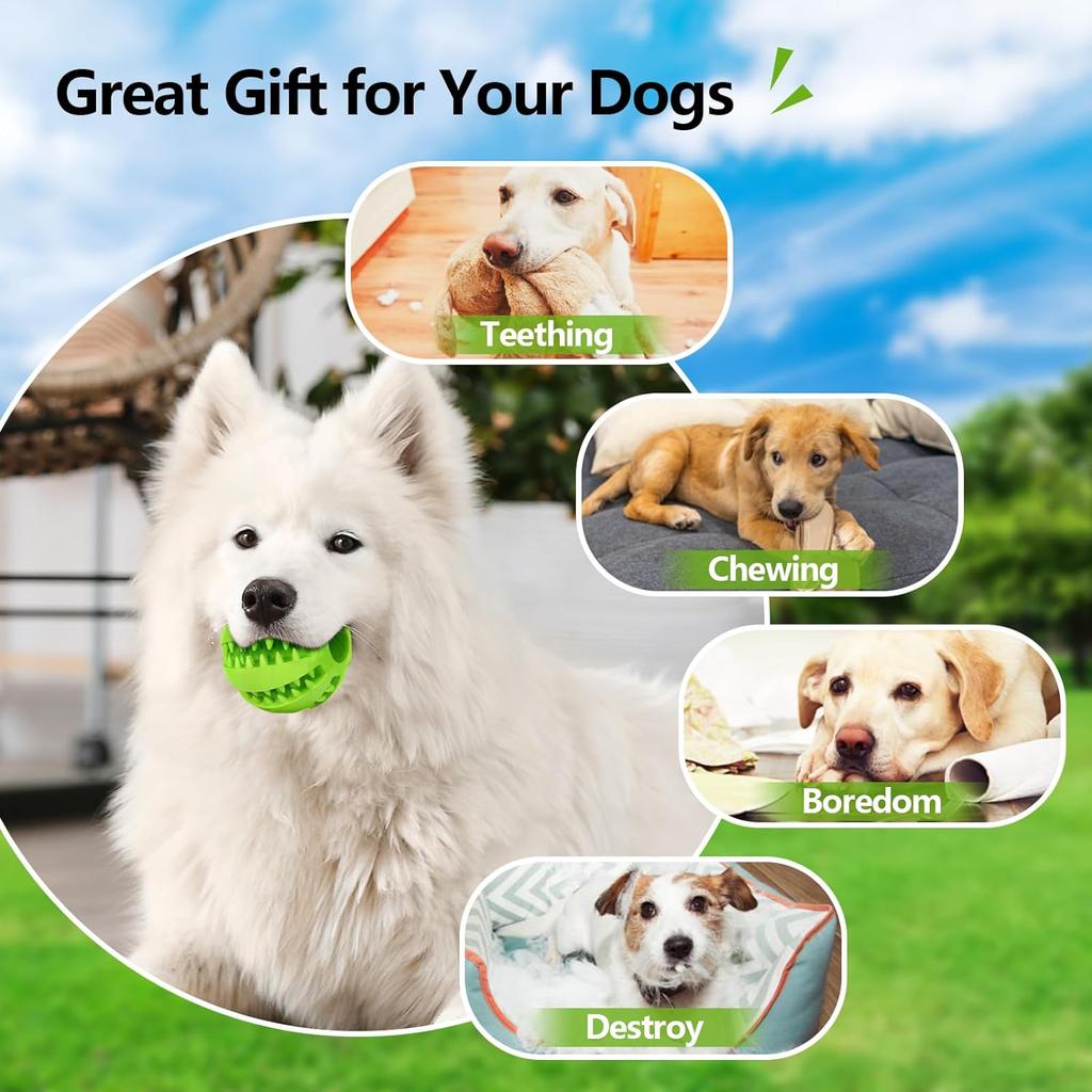 Puppy Teething Chew Clean Toy Balls Interactive Dog Treat Dispensing Ball Rubber Small Pet Enrichment Brain Stimulating Games