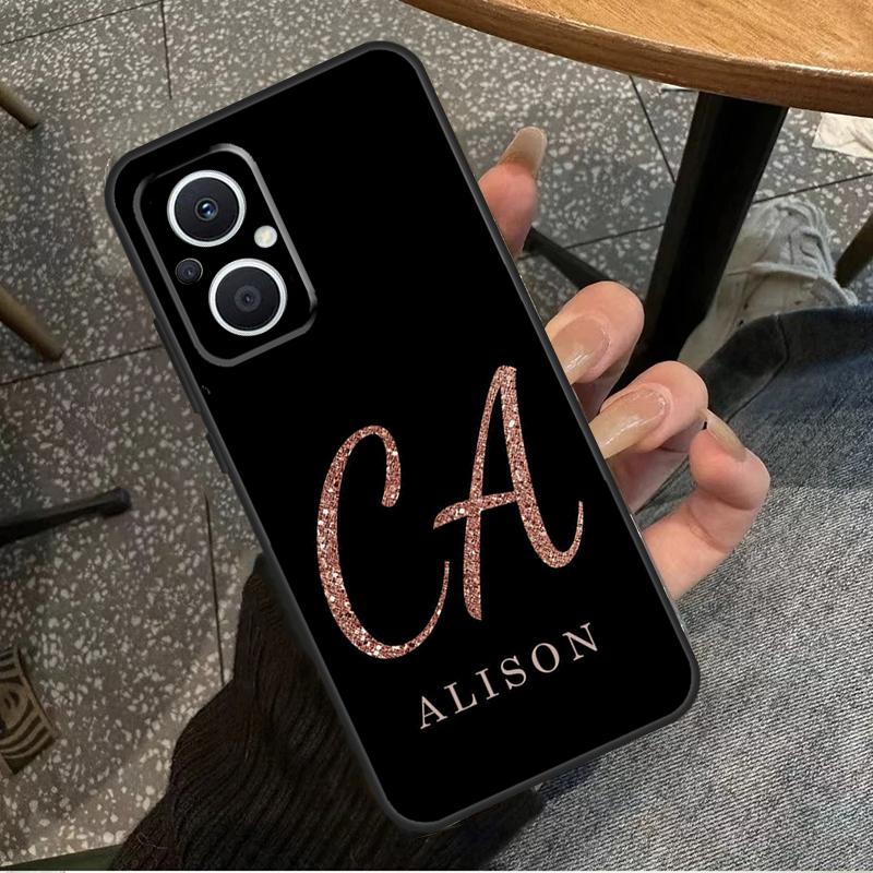Bling Spersonalizowane Etui z Platerowanym Imieniem Dla OPPO Reno 8 7 6 5 4 Lite 2Z 4Z 5Z 8T 10 OPPO Find X5 X6 Pro X2 Lite X3 Neo Pokrowiec