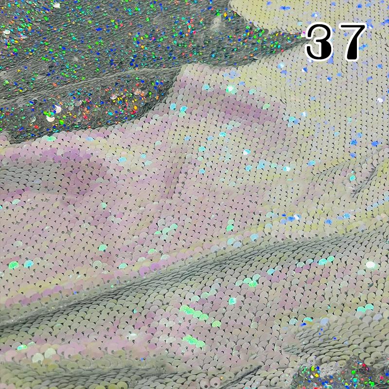 100x130cm Oboustranná 5mm Látka s rybími šupinkami Reverzibilní látka s flitry DIY Řemesla Šití Oděv Boty Pozadí Dekor