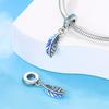 Genuine Beautiful Charm Copper Blue Feather Pendants Bead Fits Bracelets Women Jewellery Crafting DoItYourself Gifts