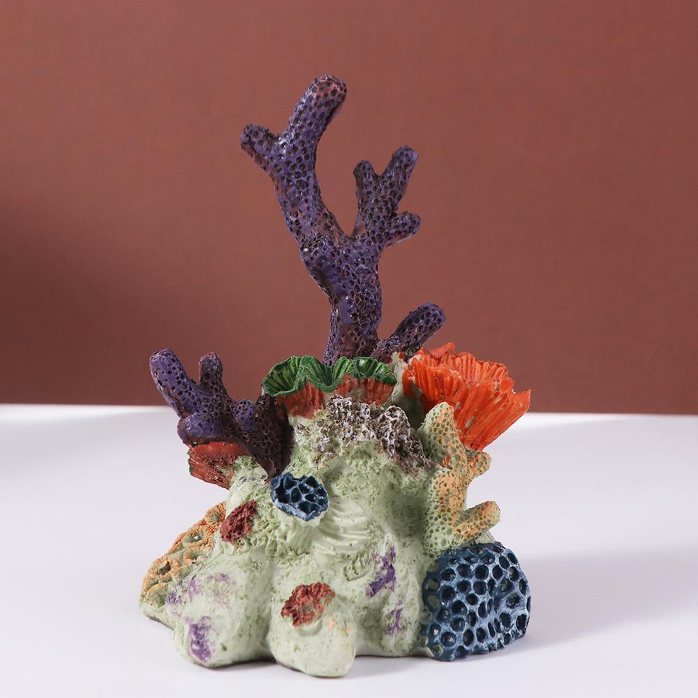 Resin Artificial Coral Reef Decorative Coral Reef Ornament Fish and Shrimp Shelter  Aquarium