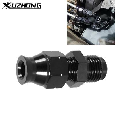 Hochwertiger AN6 Kraftstoff-Hartleitungs-Rohrverbinder Stecker Bördelanschluss auf 5/16" oder 3/8" Anschlussadapter Aluminiumlegierung Kraftstoffsystem Schwarz