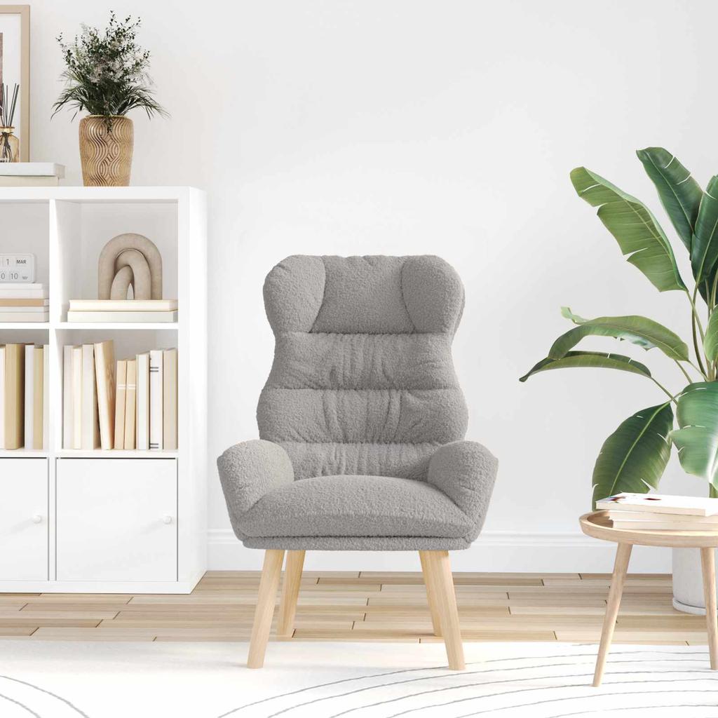 Armchair Light Grey 69 x 74 x 93 cm Sherpa Fabric
