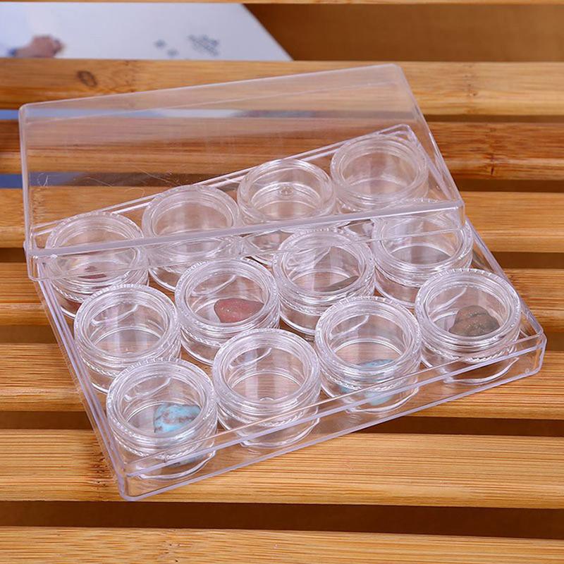 12-Grid Contact Lens Storage Box Transparent Round Portable Travel Contact Lens Case Soak Container Lenses Box For Beauty Pupil
