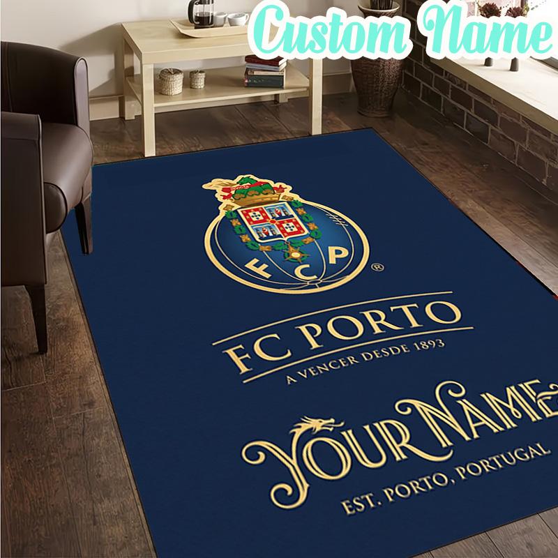 Custom Name FC Porto Emblem Design.  Rug, Office Rug, Chair Rug, Carpet for Living Rooms, Doormat Game Rug Home Decor Christmas Gifts