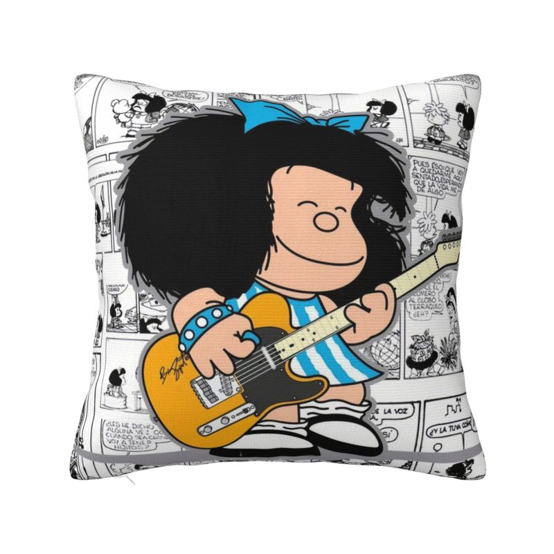 Custom Mafalda Kawaii Vintage Quino Comic Cartoon Mang Anime Modern Throw Pillow Covers Bedroom Decoration Chair Cushion