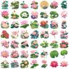 50 Cartoon Pink Lotus Doodle Stickers Decorative Ipad Suitcase Notebook Diy Waterproof