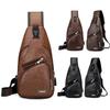 Mens Sling Bag With Usb Charging And Multiple Interior Pockets**