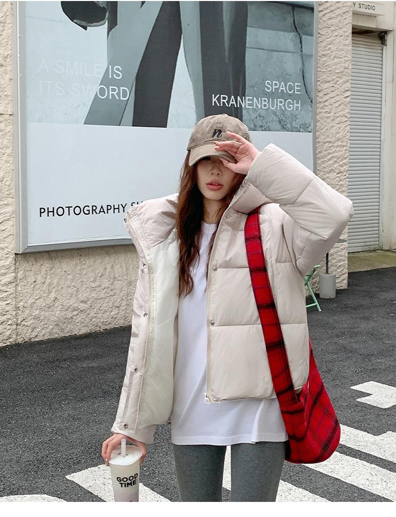Women’s Short Hooded Windproof Thicken Warm Winter Jacket With Adjustable Hem