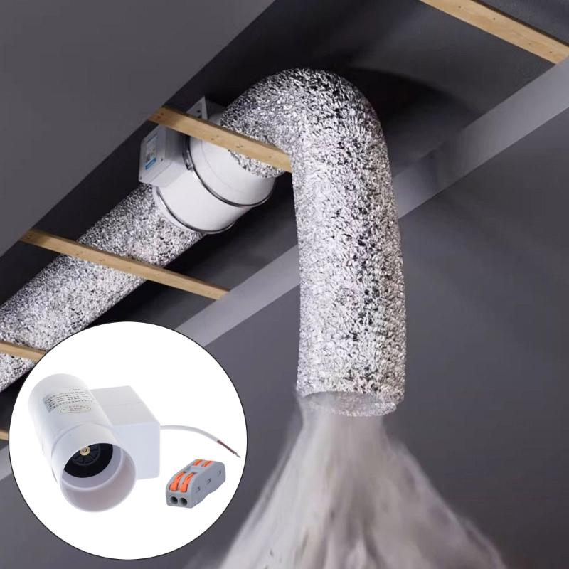 Inline Kanalfläkt Ventilation Utsug Förstärkare Fläkt Filter Kanal Kit 12W Utsugsfläkt För Hushåll Utomhus