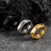 Simple Trendy Pentagonal Men's Ring,High Polished Stainless Steel Silver Gold Black Color Ring,Jewelry Gift for Husband Dad Son