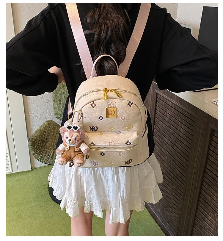 Schoolbag Autumn New Backpack Bag 1011 Versatile Fashion Trendy Women's Student Class Large Capacity Retro Embroidered Backpack