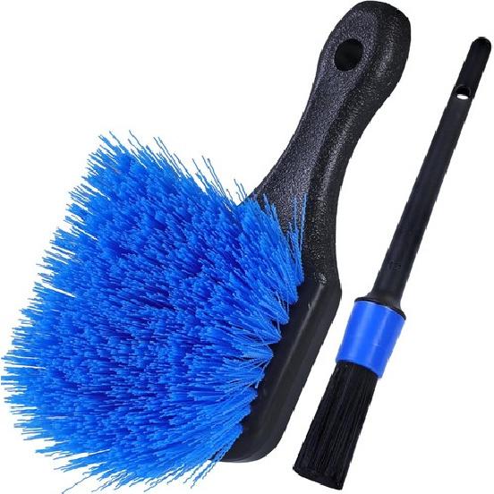 

Stiff Bristle Tire Brush & Detail Brush Set -Heavy Duty Car Blue - Stiff Bristle