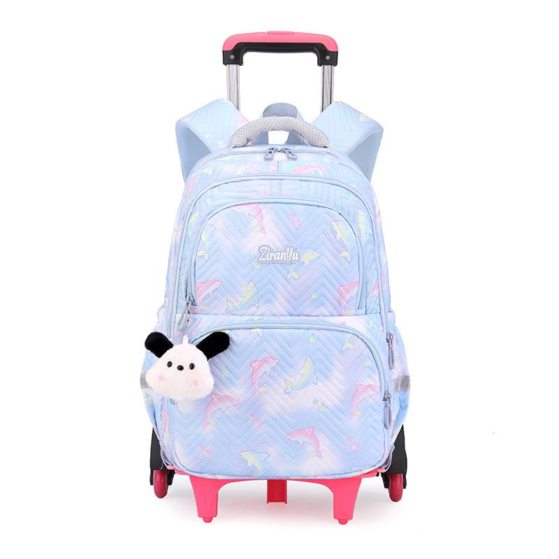 Zaino Scolastico per Bambini con Ruote Borse per Studenti per Ragazze Borsa Trolley Cartella Carina Zaino con Ruote Bambina Ragazze