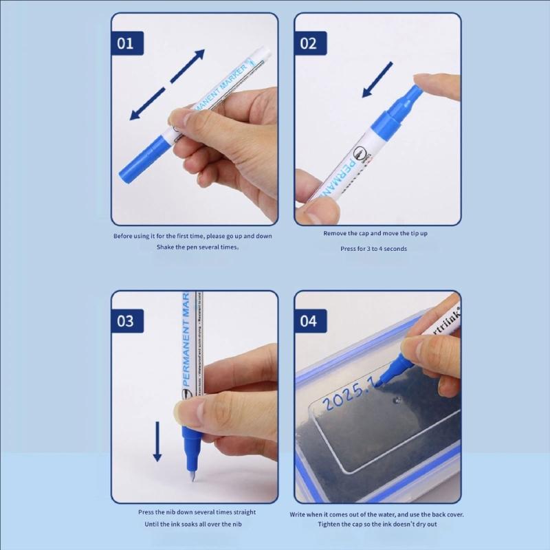 Cold Resistant Marking Pen Waterproof Inks Marker Pen For Ice Cold Food Storage And Laboratory Sample Identification