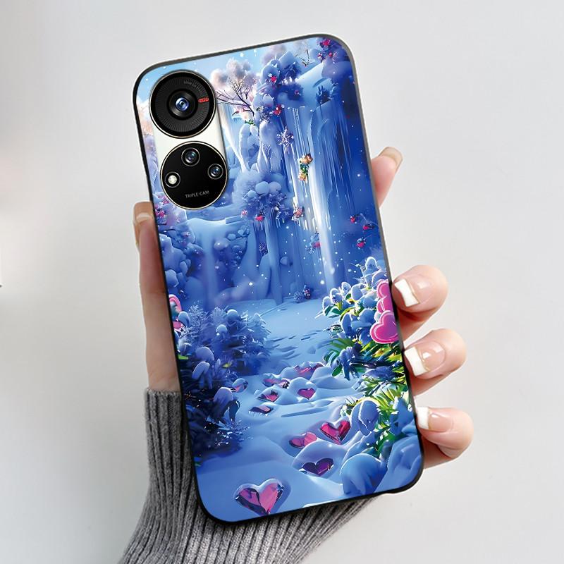 Hülle für ZTE Blade V40S / Axon 40 SE / V70 Pro Hülle Ästhetisch Niedliche Katze Astronaut Weiche Schwarze Matte Schutzhülle Rückseite