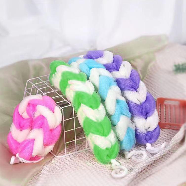 

1Pcs Back Strap Rubbing Back Towel Shower Bars Mesh Puff Exfoliating Soft Loofah Brush Random Color Puff Bar guante exfoliante
