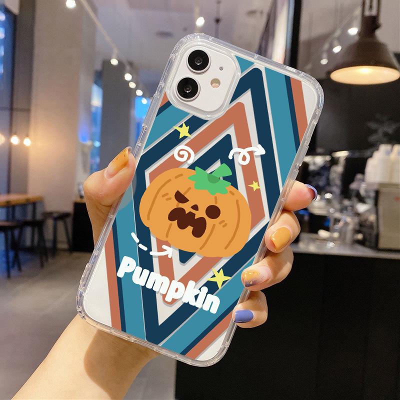 

Drop-Proof Air Cushion Phone Case for iPhone 17 Pro - Halloween Ghost Pumpkin Design iPhone 14 Pro