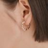 [ELLE Schmuck] 14K GF Gedrehte Runde One-Touch Ohrringe ELGPEE557