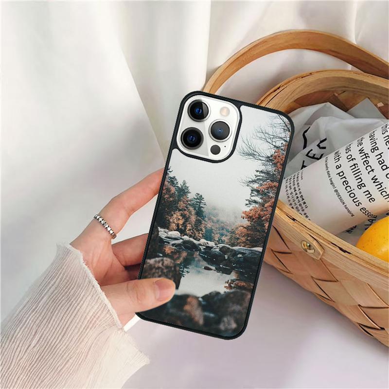 Anime Natural Landscape Phone Case For iPhone 17 Air 16 15 14 11 12 13 Pro  MAX Plus Coque Cover Shell