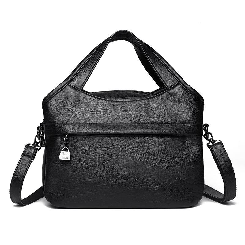 Vintage Shoulder Bag PU Crossbody Bag Large Capacity Women's Multi-Layer Handbag