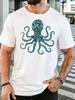 Word Art Octopus Sea Dive Text Graphic Unisexs Front Print T Shirt Ocean Creature Tee Casual Short Sleeve Top Sea Diving Lover Gift