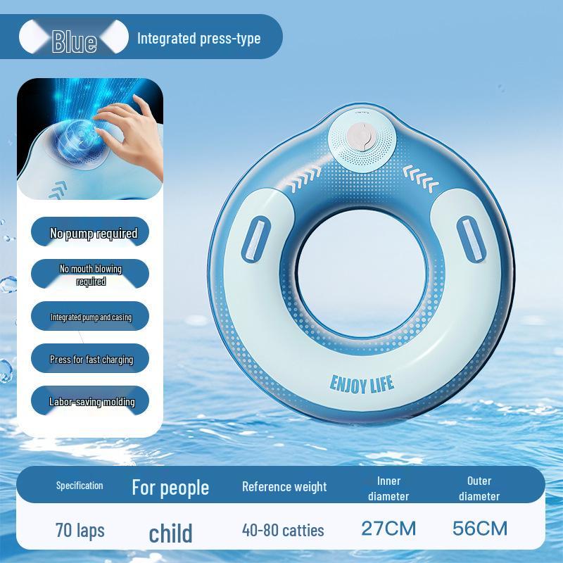 Thickened Portable Inflatable Swim Ring for Adults - Casual Water Sports