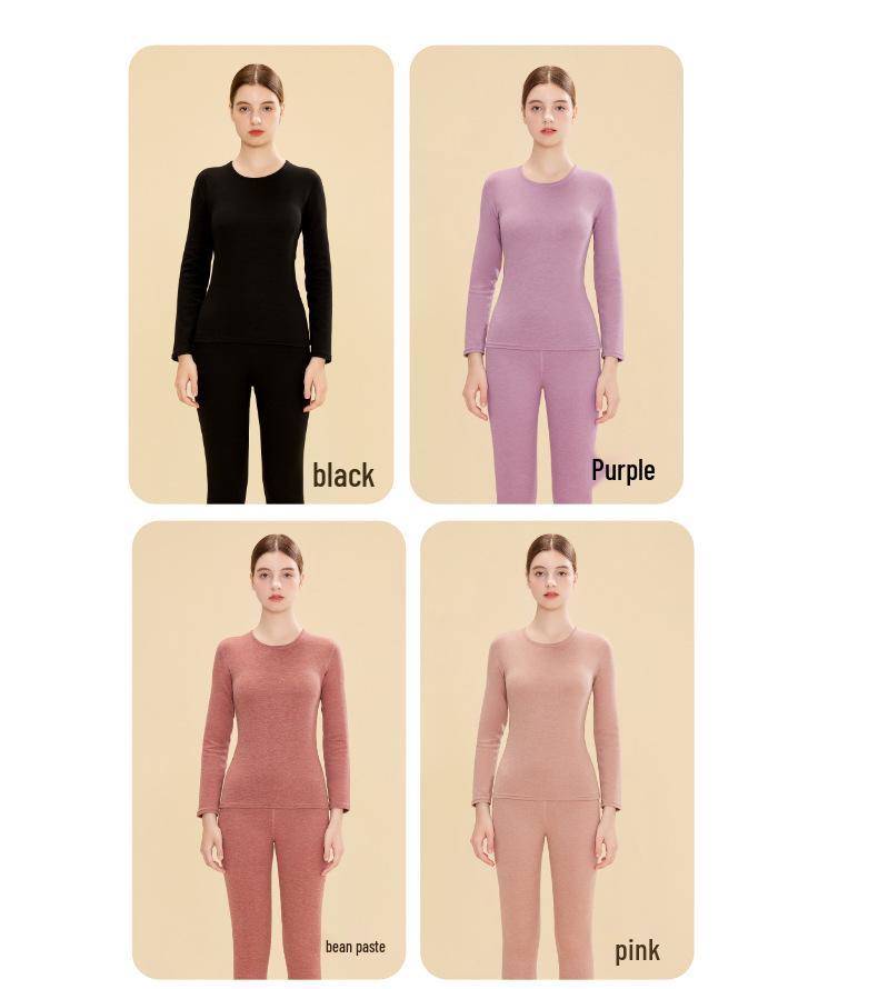 Men's Wool Silk Autumn Thermal Set: Double-Sided Brushed Base Layer Top and Pants - Warm Underwear for Couples