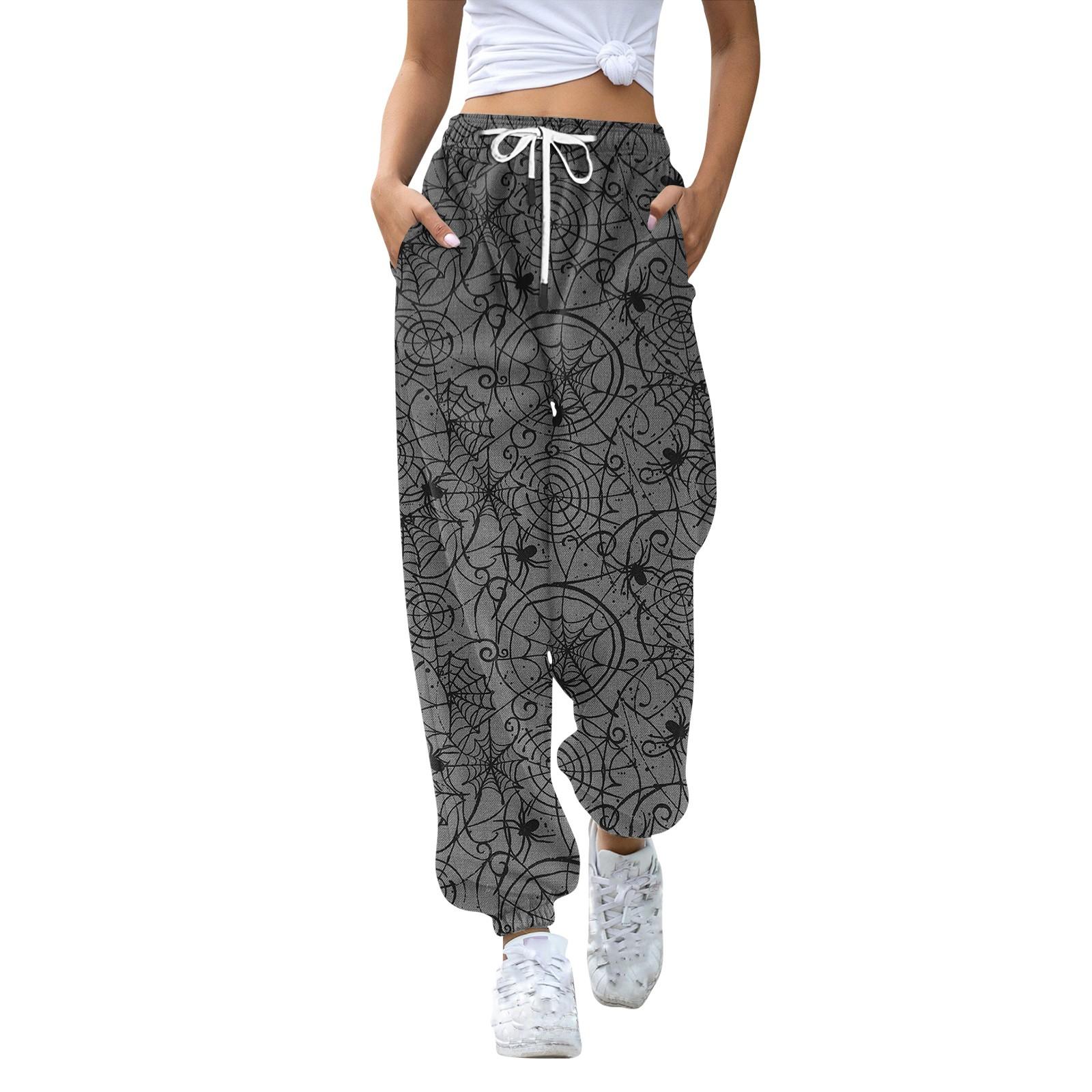 

Женские спортивные штаны, мешковатые, с высокой талией, большие размеры, спортивные штаны с карманами, напечатанные брюки, брюки для женщин XXL