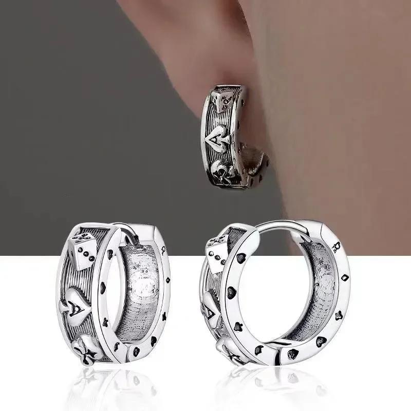 Vintage Simple Small Hoop Earrings Stainless Steel Hypoallergenic Earrings for Men Women Cool Indian Boho Jewelry