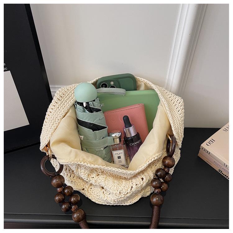 Handmade Crochet Underarm Tote Bag - Casual Lazy Style Shoulder Bag