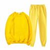 Unisex Solid Color Round Neck Fleece Hoodie Set